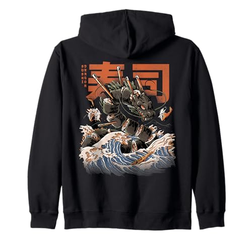 Great Sushi Dragon Japanese Food Kawaii Dragon Anime Zip Hoodie