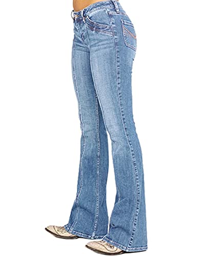 [Caige] �����~�b�h���C�Y�u�[�c�J�b�g�W�[���Y�X�g���b�`�X�����t���A�f�j���Y�{��,Light blue,L