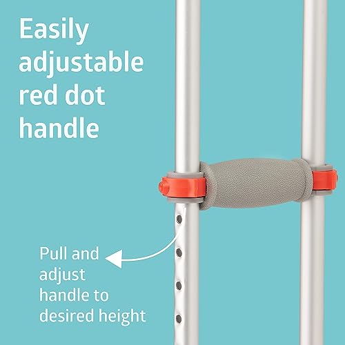 image for Medline Lightweight Aluminum Red Dot Crutches, for Patients 5’10”�