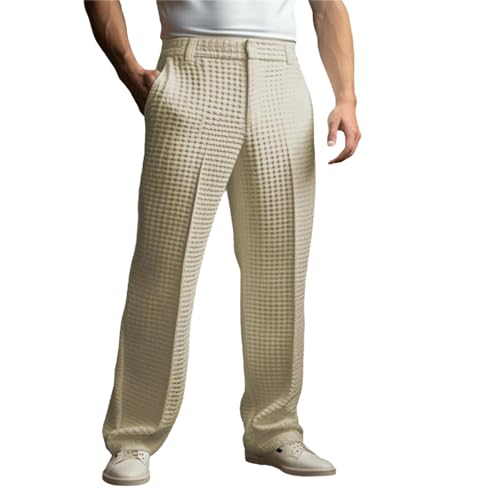 Mens Dress Pants Wide Leg Pleat Front Long Pants High Waisted Button Zipper Fly Suit Trousers Business Work Clothes