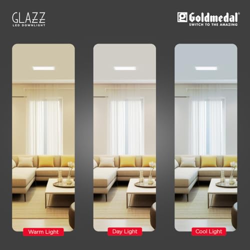 Image of Goldmedal Glazz 22W Square Ceiling Light | Recessed LED Downlight for False Ceiling |Cut Out :8.03 Inch |Downlight for Home,Hall,Room,Kitchen,Office,Shop|Neutral White (4000K), Pack of 4