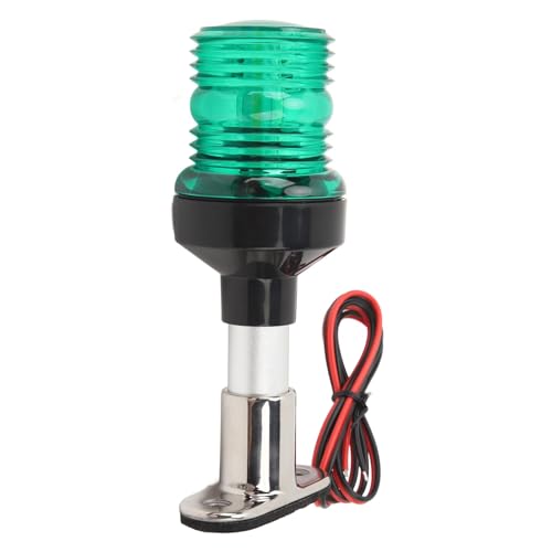 Bnineteenteam Marine LED Anchor Light, Boat Anchor Light 2NM Visibility 6in 360 Degree All Round Stern Light with Stainless Steel Base for Yachet (Green)