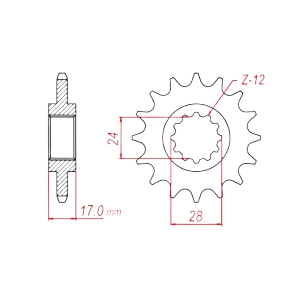 Corona Anteriore 525 15T Compatibile Con Honda CB600 CB600F CB600S PC34 PC36 CBF600 CBF600N PC38