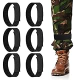 6 PCS Boot Ankle Straps, Black Elastic Boot Straps Self-Adhesive Boots Blousing Strap Adjustable Bicycle Pant Leg Strap for Boots Cycling Ankle Safety Band for Riding Hiking Fishing Hunting Climbing