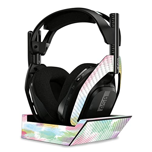 Image of MightySkins Carbon Fiber Skin Compatible with Astro A50 Wireless Headphones + Base Station (Gen 4) - Watercolor White | Protective, Durable Textured Carbon Fiber Finish | Easy to Apply
