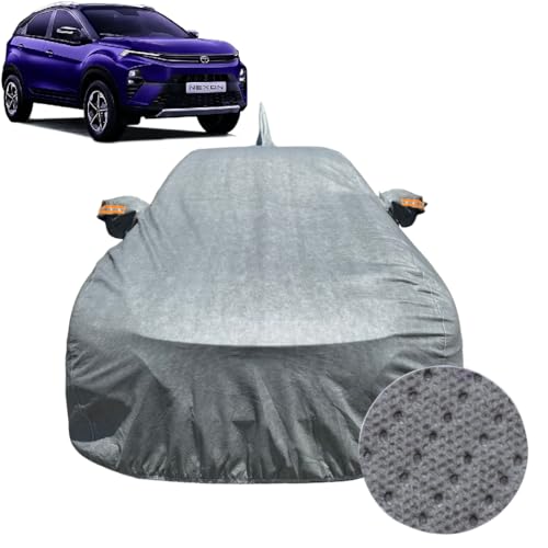 Image of Car Cover for Tata Nexon /Nexon EV (2023-2026) | 100% Waterproof Cover with Antenna & Reflective Mirror Pockets | Dustproof, Scratchproof, Heatproof Nexon Car Cover |Soft Cotton Lining| Grey