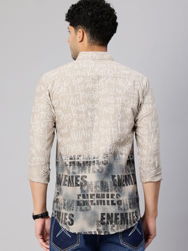 Image of Majestic Man Stylish Ombre Print Pure Cotton Casual Shirt for Men