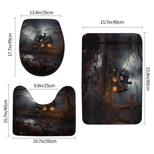 Tapis antidérapant de bain rectangle et U Horror House 61x40,6 cm pour WC - 3