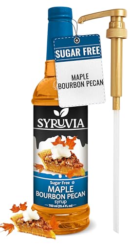 Syruvia Sugar Free Coffee Syrup, Maple Bourbon Pecan Flavored Syrup