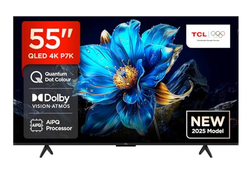 TCL 55P7K 55” QLED 4K HDR TV, Google TV, Smart TV (Dolby Vision & Atmos, Game...
