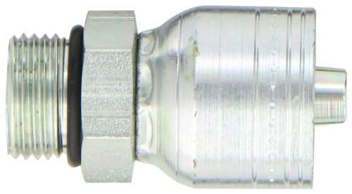 Image of Aeroquip 1AA8MB6 Carbon Steel Global TTC (Thru the Cover) Crimp Hose Fitting Male Boss O-Ring, Straight, 3 /8 inch Hose ID, 3 /4 inch - 16 Thread