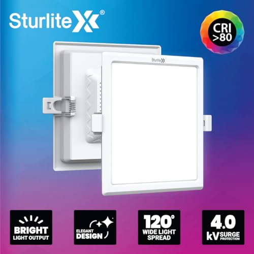 Image of Sturlite Dex 22W Square LED Downlight| Cool White Color Temperature| 2200 Lumens with CRI Tech for Various Ceiling Types and Rooms - (Pack of 2)