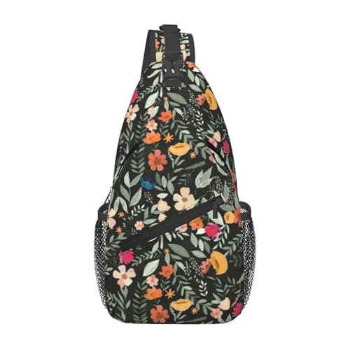 Image of Crossbody Bag FLoral Leaf Sling Bag Backpack Chest Bags Shoulder Bag for Women Men