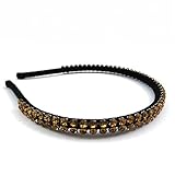  rougecaramel – Accesorios Cabello – Invernadero cabeza de cristal de Swarovski 2 hileras, 1 cm – marrón