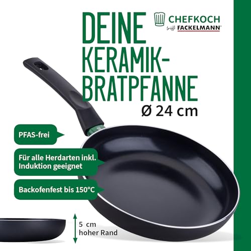 Poêle en aluminium FACKELMANN Ø 24 cm Bielefeld pour tout feu