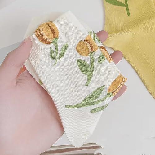 Image of YYaaloa Womens Above Ankle Crew Socks Casual Cotton Socks Cute Fun Novelty Girl Thin Dress Socks