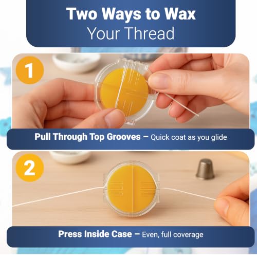Image of Thread Wax and Thread Conditioner - for Sewing and Gloss Threads Waxer. Magic Conditioner for Hand Sewing Embroidery. Hand Quilting Supplies to Strengthen and Reduce Knots