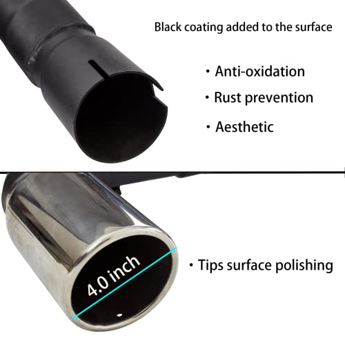 Floshine 2007-2017 Wrangler Jk Exhaust Muffler Kit, Dual Walled Tip Catback Exhaust System Kit,Unlimited 3.6L V6 2-Door & 4-Door #TOP2