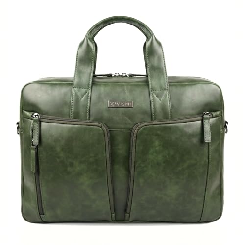 Image of VISMIINTREND Leather Laptop Office Bags for Men & Women, Fits 13 /14 /15.6 Inch Laptop, Macbook Bag Office /Travel, Laptop Messenger /Briefcase Bag | Corporate Gifts