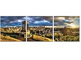 renqiancun 3 Stücke Rahmen Exotische architektonischen Stil Poster Leinwand Kunstdruck Wohnkultur Moderne Wohnzimmer Restaurant Hintergrund Wandmalereien Triptychon 50x50 cm x 3 stücke