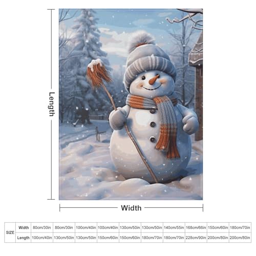 Couverture flanelle bonhomme de neige, idée cadeau pour canapé - 3