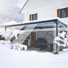 15oz Outdoor Clear Curtain, PVC Vinly Outdoor Clear Panel Curtain, Weather Resistant Outdoor Curtain for Pergola, Porch, Gazebos, with Rustproof Grommets-8H x 7W84W x 96L,H=L