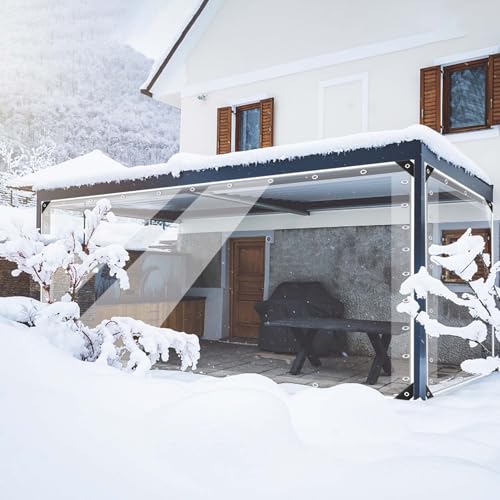 Ezcasch 15oz Outdoor Clear Curtain, PVC Vinly Outdoor Clear Panel