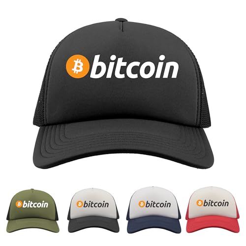 Bitcoin Trucker Cap - Full Black - Adult - Bitcoin Hat - BTC Crypto Currency Coin Logo Hat For Men Women - Bitcoin Cryptocurrency Trader Investor Gift Idea - Bitcoin Hats For Men - Millionaire Cap