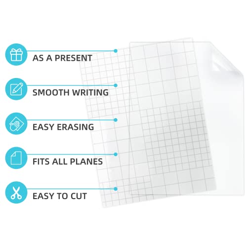 Image of T&W SAME FILM Clear Dry Erase Board Paper-Whiteboard For Fridge-Clear Contact Paper Sheets For Wall-Adhesive Sticker For Desk /Refrigerator /Office /Classroom /Wallpaper(8.27''X11.69''X10 Pcs)