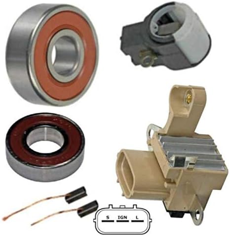 Alternator Repair Kit for 2003-201 Maserati Quattroporte (Denso 104210-1620, Maserati 263830) Regulator Brushes Bearings - 290-5792RK