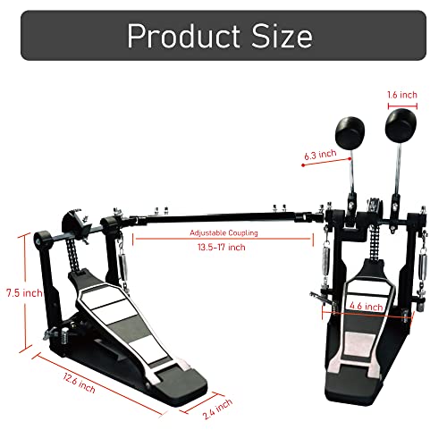 Double Bass Drum Pedals, Double Chain Drive Kick Drum