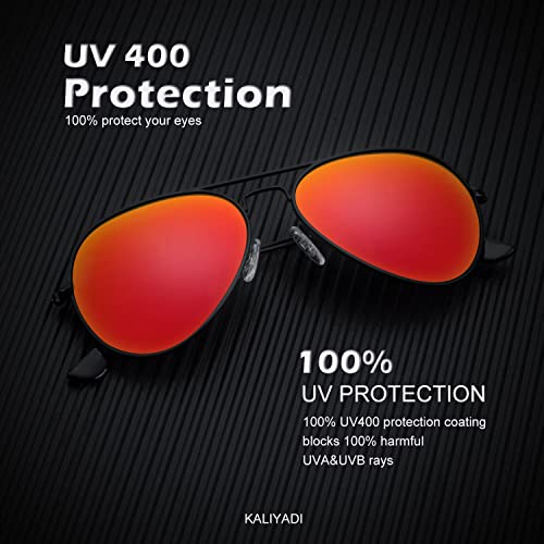 Image of KALIYADI Classic Aviator Sunglasses for Men Women Driving Sun glasses Polarized Lens UV Blocking