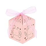 STOBOK 50pcs Heart Elephant Wedding Baby Shower Birthday Candy Boxes Sweet Gift Favor Boxes...