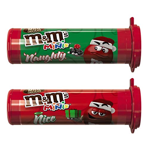 Mars (2) Tubes M&M's Minis Milk Chocolate Candy - Holiday Edition 