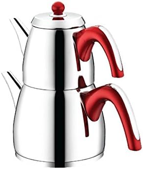 18/10 Stainless Steel Double Tea pot Samovar Turkish Tea Pot set (ECE)