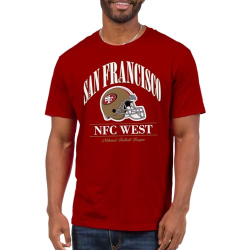 Junk Food NFL - San Francisco 49ers - Prep - Officially Licensed Adult Short Sleeve Fan Tee for Men and Women