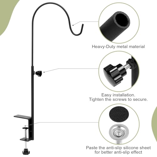 Yetene 4 Pcs Deck Hook Bird Feeder Hanger with 3 Inch Clamp, 16 Inch by Yetene - Used condition - Image 3