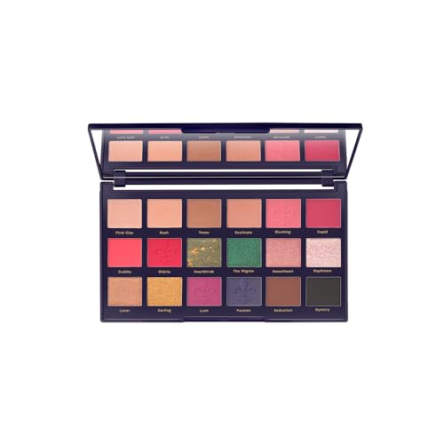 Image of Pilgrim Midnight in Paris 18-in-1 Multi-Textured Eyeshadow Palette | Highly Pigmented and Blendable Shades | Multicolor | Matte and Shimmer Finish | (1.4g)