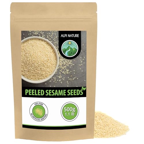 Alpi Nature White Sesame Seeds Peeled 500g 1.1 lb, Peeled White Sesame Seeds, Gluten Free