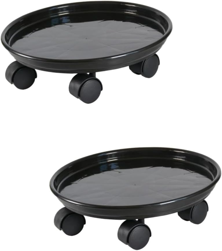 2pcs Multi-use Plant Water Tray Wheels Reinforced Flowerpot for Easy Movement and Excess Water Collection for Indoor and Outdoor Use