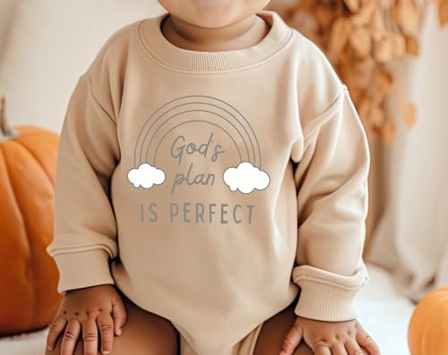 Rainbow Baby Reveal Romper His Plan is Perfect Bodysuit Boho Clothes Pregnancy Announcement Gender Neutral Romper (0-6 Months, His Plan Is Perfect Printed Short Sleeve Romper)