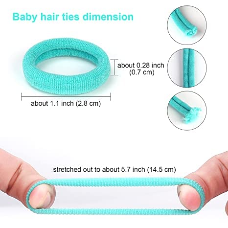 Image of GITGRNTH Soft Cotton Hair Ties for Women - No Damage Elastic Hair Bands - Durable Rubber Band for Women - Ideal Ponytail Holders - Comfortable Hair Accessories - Gentle on All Hair Types - Perfect for Thick and Thin Hair - Scrunches for Women - Kids Hair Rubber Band