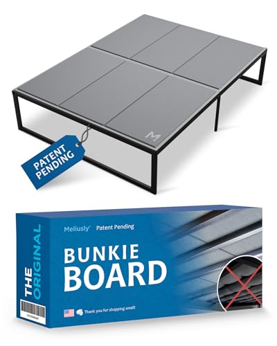 Meliusly Premium 10mm Bunkie Board Queen Size (60x80'') Patent Pending Low Profile Bed Board Design - Breathable, Noise Minimizing, Moisture Resistant Bunkieboards, Low Profile Bed Support