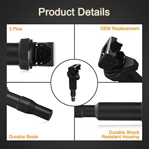 Bdfhyk High Performance Ignition Coil 6 Pack For Bmw 1Series M 328I 335I 525I 528I 650I 740I M5 M6 X3 X5 X6 Z4 L6 V8 V12 3.0L 4.4L 6.0L 12137594937 5C1698 #TOP2