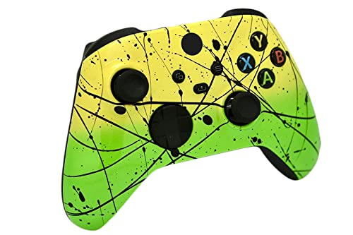 Image of Hand Airbrushed Fade Custom Controller Compatible with Xbox Series X /S & Xbox One (Series X /S Yellow & Green)