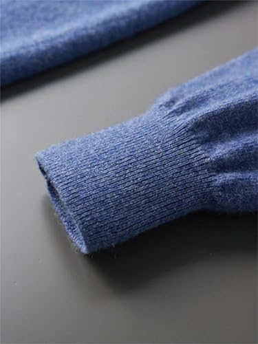 Men's 100% Cashmere Quarter-Zip Sweater Long Sleeves Mock Neck Thick Pullover Business Knitting Top3