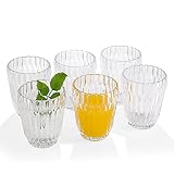 Juice Glasses 8 oz. set of 6 from 1500° C TABLETOP Clear Glass Tumblers Vintage Small Water Glasses