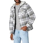 Wrangler Authentics Men's Long Sleeve Quilted Lined Flannel Shirt Jacket with Hood