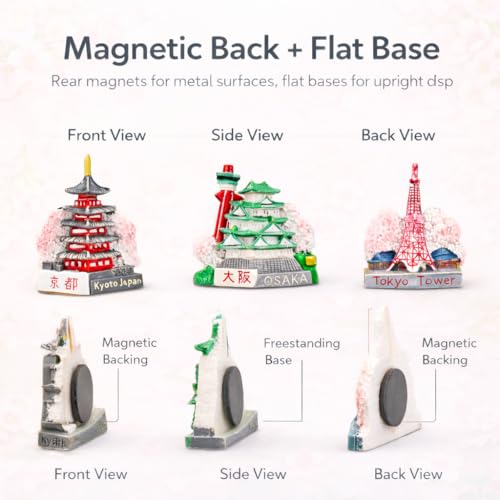 Imanes decorativos 3D Japón set de 3 piezas miniatura 6