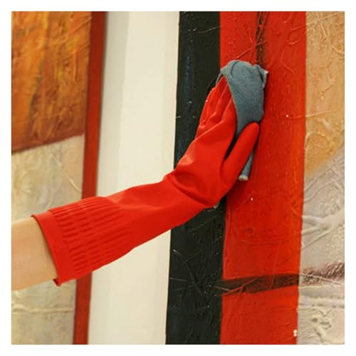 Kitchen Long Sleeve Latex Gloves Women Kitchen Heavy Duty Latex Gloves Pet Care Reusable Household Gloves Cleaning(45CM S)4